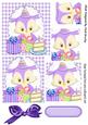 Cute Little Owl Celebrating Birthday with Cake Pyramids