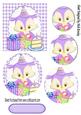 Cute Little Owl Celebrating Birthday with Cake Oval Pyramids