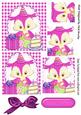 Cute Little Owl Celebrating Birthday with Cake Pink Pyramid
