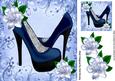 Simply Blue! Pretty Blue Shoes and Flowers 8x8