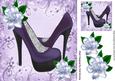 Purple Passion!! Pretty Purple Shoes and Flowers 8x8