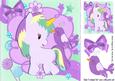 Pretty Fantasy Rainbow Unicorn with Purple Bird 8x8