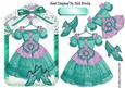 Pretty Turq Vintage Dress with Shoes in Lace Frame