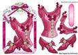Pretty Rose Vintage Basque and Shoes in Lace Frame