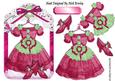 Pretty Rose Vintage Dress and Shoes in Lace Frame