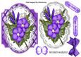 Pretty Purple Flowers on Lace with Lattice Frame