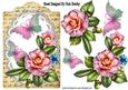 Pretty Wild Summer Roses on Lace with Butterflies and Script