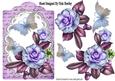 Pretty Wild Summer Purple Roses on Lace with Butterflies