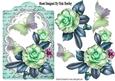 Pretty Wild Summer Turq Roses on Lace with Butterflies