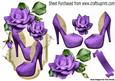 Pretty Purple Shoes with Purple Roses on a Plaque