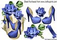 Pretty Blue Shoes with Blue Roses on a Plaque