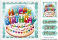 Lovely Tutti Fruity Birthday Cake with Candles 8x8