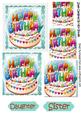 Lovely Tutti Fruity Birthday Cake with Candles Pyramids
