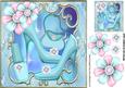 Pretty Blue Shoes with Pretty Posies and Accessories