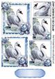 Pretty Vintage Swan with Blue Roses Pyramids