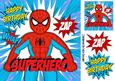 Super Hero, Spiderman, Zap, Whap! (turq) 8x8