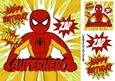 Super Hero, Spiderman, Zap, Whap! (red/gold) 8x8