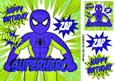 Super Hero, Spiderman, Zap, Whap! (blue/green) 8x8
