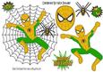 Green/gold Spiderman in Spider Web with Spider A4