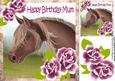 Beautiful Hand Painted Horse with Roses for Mum 8x8