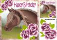 Beautiful Hand Painted Horse with Roses for Birthday 8x8