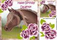 Beautiful Hand Painted Horse with Roses for Daughter 8x8