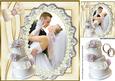 Our Special Day! Bride & Groom, with Pink Rose Cake 8x8