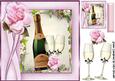 Pretty Pink Rose, with Champagne & Glasses 8x8