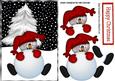 Mr Snowman in Red, with Christmas Tree