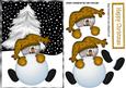 Mr Snowman in Gold, with Christmas Tree