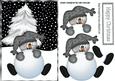 Mr Snowman in Silver, with Christmas Tree
