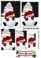 Mr Snowman in Red, with Christmas Tree Pyramids