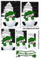 Mr Snowman in Green, with Christmas Tree Pyramids