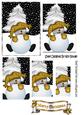 Mr Snowman in Gold, with Christmas Tree Pyramids