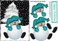 Mr Snowman in Turq, with Christmas Tree