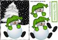 Mr Snowman in Lime Green, with Christmas Tree