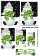 Mr Snowman in Lime Green ,with Christmas Tree Pyramids