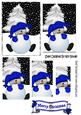 Mr Snowman in Blue, with Christmas Tree Pyramids