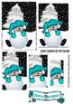 Mr Snowman in Turq, with Christmas Tree Pyramids