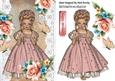 Sweet Girl with Butterflies and Roses on Lace
