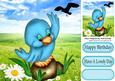 Hello Mr Seagull, Cute Bluebird with Daisies 8x8