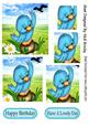 Hello Mr Seagull, Cute Bluebird with Daisies Pyramids
