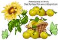 Lovely Basket of Fruit, with Yellow Sunflower A4