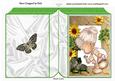 Little Girl in Sunflower Frame with Butterfly Folded Book