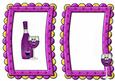 Pink Toony Wine & Glasses in Funky Foam Frame A5 Insert