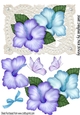 Pretty tropical purple/turq flowers on vintage lace with pearls