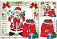 Jolly Santa in christmas frame with lots of pressies 8x8
