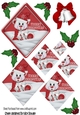 Christmas polar bear with holly, triangle pyramids