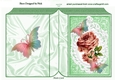 Pretty pink vintage rose in white ornate frame with butterflies folded book