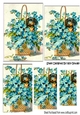 Cute little Dachshund peeking through the blue forget-me-nots pyramids